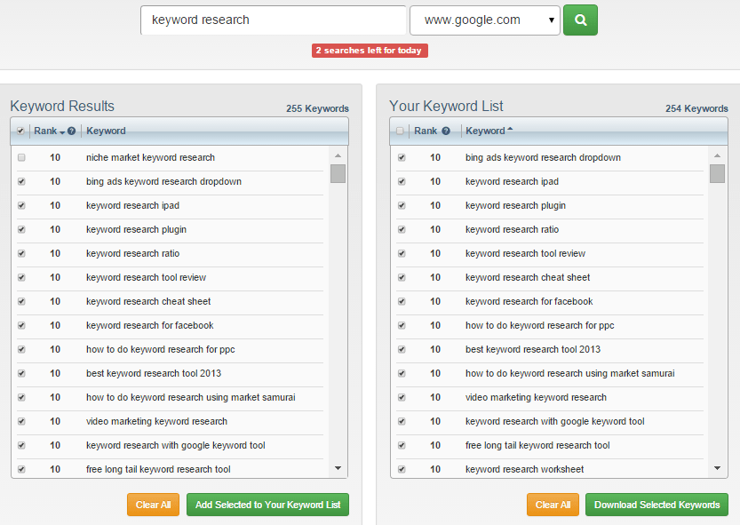 keyword tool dominator