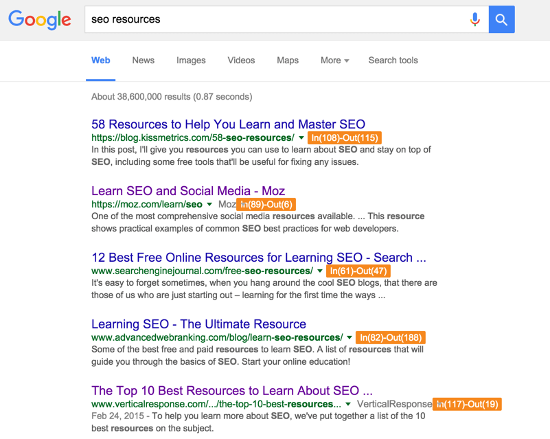 linkminer serp feature