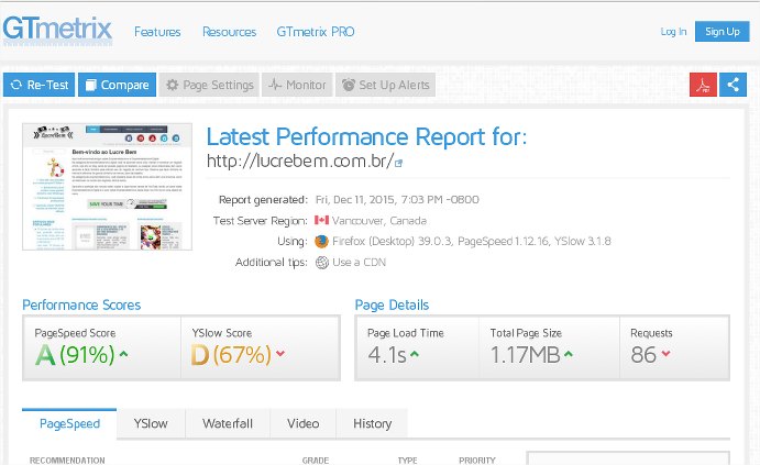 gtmetrix screenshot