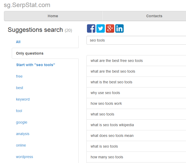 serpstat screenshot